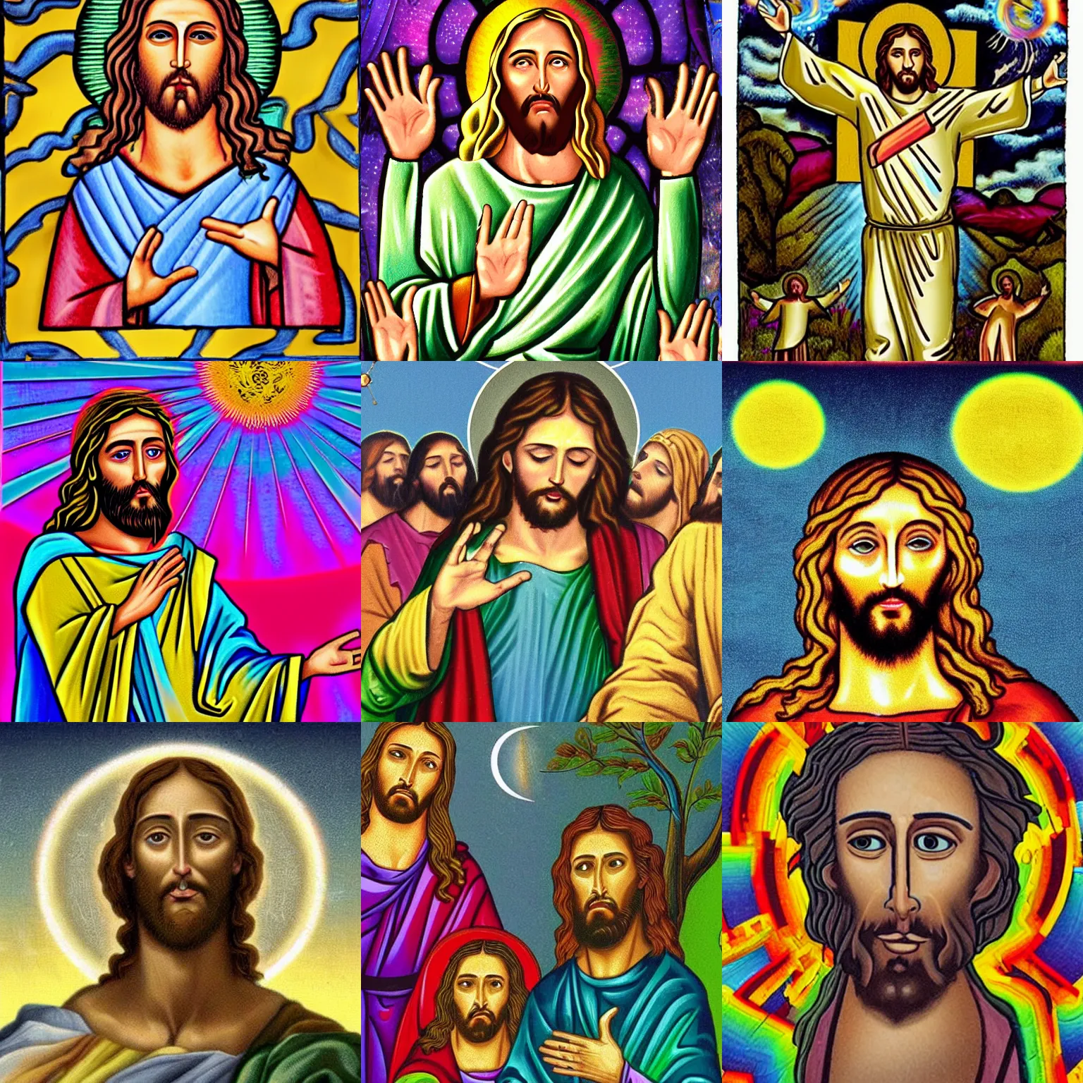 Prompt: jesus took too much acid