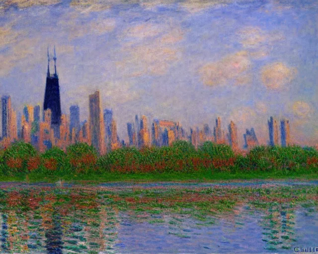 Prompt: chicago by claude monet