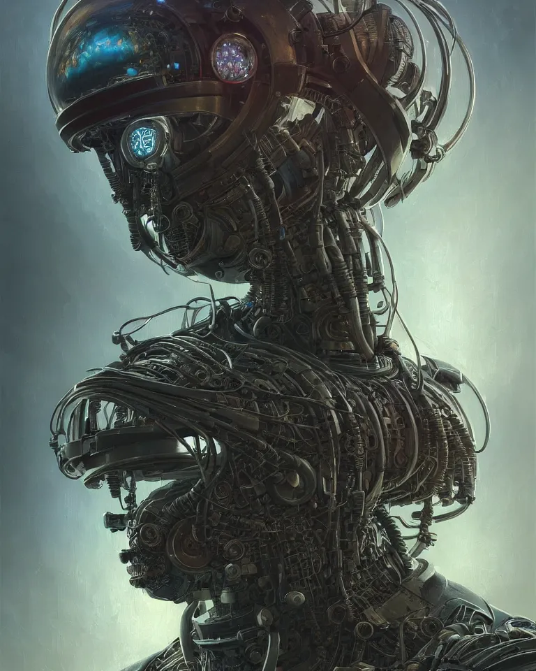 Image similar to low angle shot of a cyberpunk robot character in chernobyl, intricate, elegant, highly detailed, centered, digital painting, artstation, concept art, smooth, sharp focus, illustration, artgerm, tomasz alen kopera, peter mohrbacher, donato giancola, joseph christian leyendecker, wlop, boris vallejo