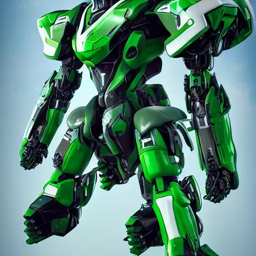 Image similar to saudi futuristic warrior mecha, green and white , full body mecha suit, epic urban battle from space, Murata Yasushi Nirasawa Style, beautiful aesthetic, photorealistic, volumetric lighting, hyperrealistic, octane render, HDR, Production IG Studios, marvel comics