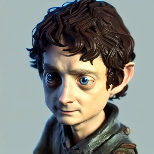 Image similar to tribute sculpture of elijah wood as frodo, made by stanley artgerm lau, wlop, rossdraws, artstation, cgsociety, concept art, cgsociety, octane render, trending on artstation, artstationhd, artstationhq, unreal engine, 4 k, 8 k