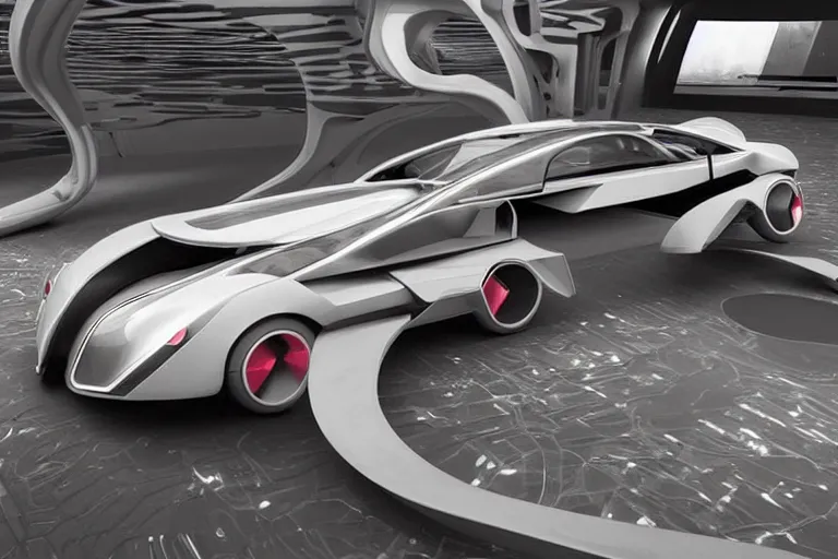 Prompt: a futuristic car in a Futurecity