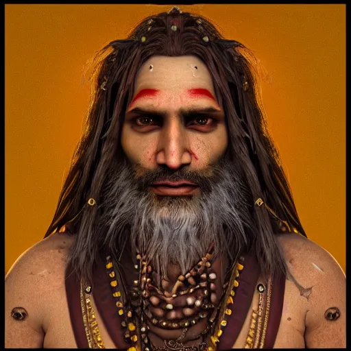 Prompt: Cyperpunk Aghori Sadhu portrait, 8k , high octane render, unreal engine 5, hyperdetailed, realistic, golden ratio, intricate, cinematic lighting