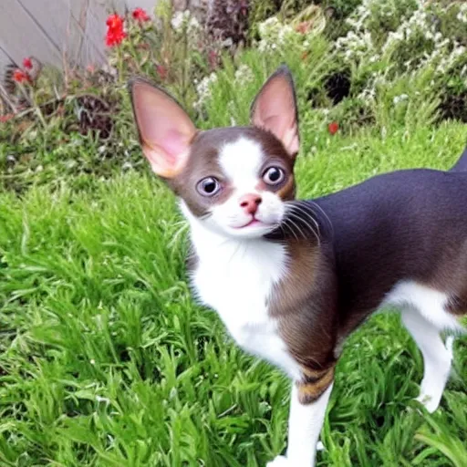 Image similar to a cat-chihuahua hybrid