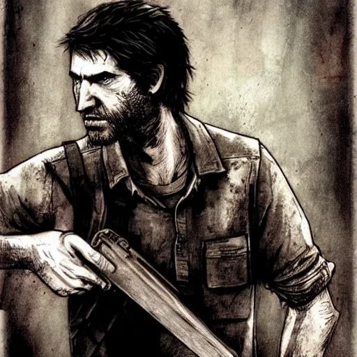 Image similar to joel from the last of us drawn by ben templesmith