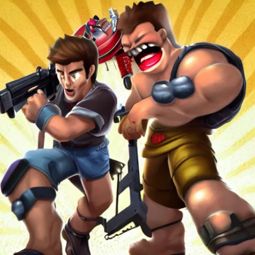 Prompt: Serious sam as smash characters