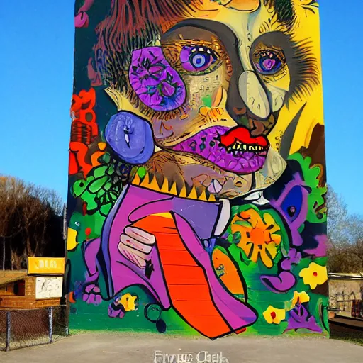 Image similar to transylvanian folk art, in the style of graffiti, made by lady aiko