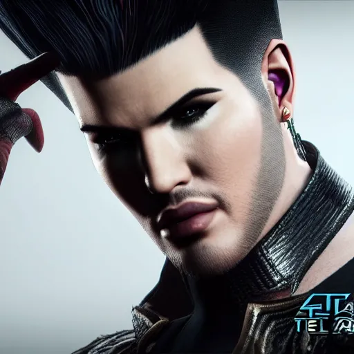 Prompt: a videogame still of Adam Lambert in Tekken 7, portrait, 40mm lens, shallow depth of field, close up, split lighting, cinematic