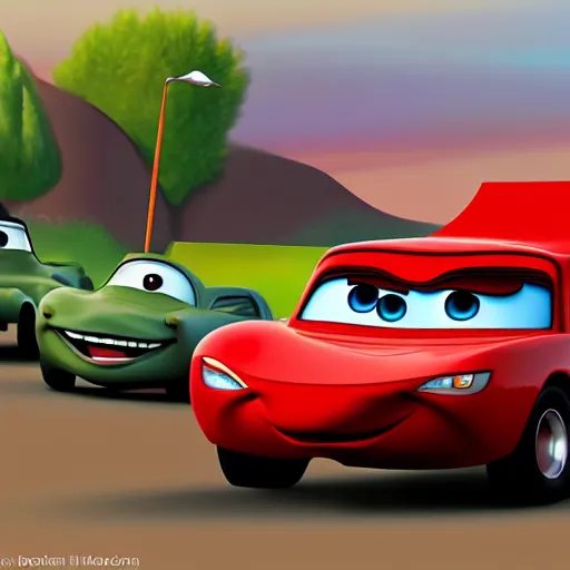 Image similar to HIMARS, Cars Pixar movie, cartoon, digital art