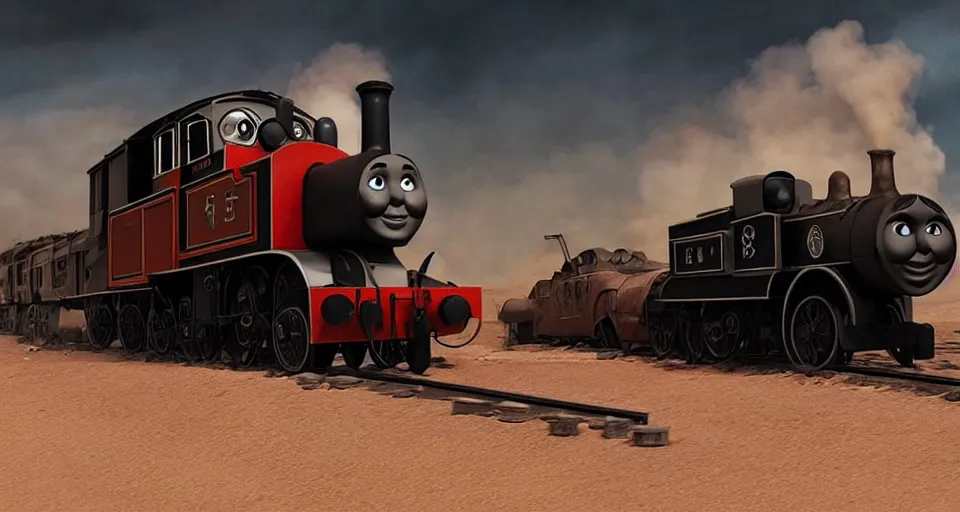 Image similar to Thomas the Tank Engine in MAD MAX: FURY ROAD