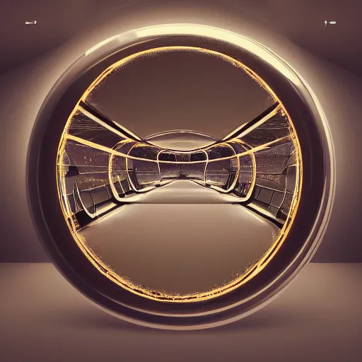 Image similar to an infinitely complex mirror held up to society as seen through a distorted curved funhouse mirror unreal engine artstation behance hd unsplash contest winner