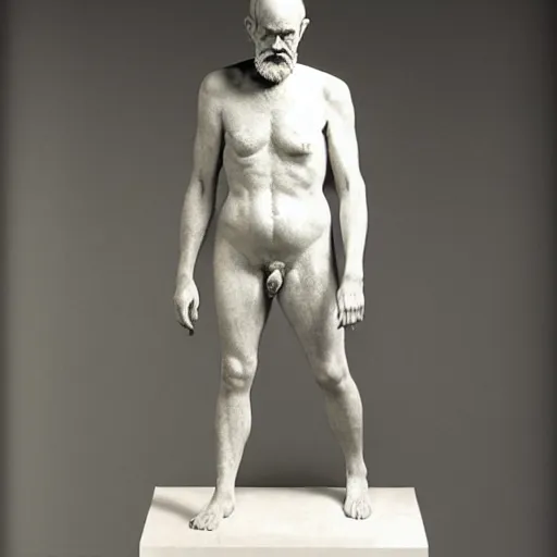 Image similar to full body, sigmund freud sculpture by auguste rodin