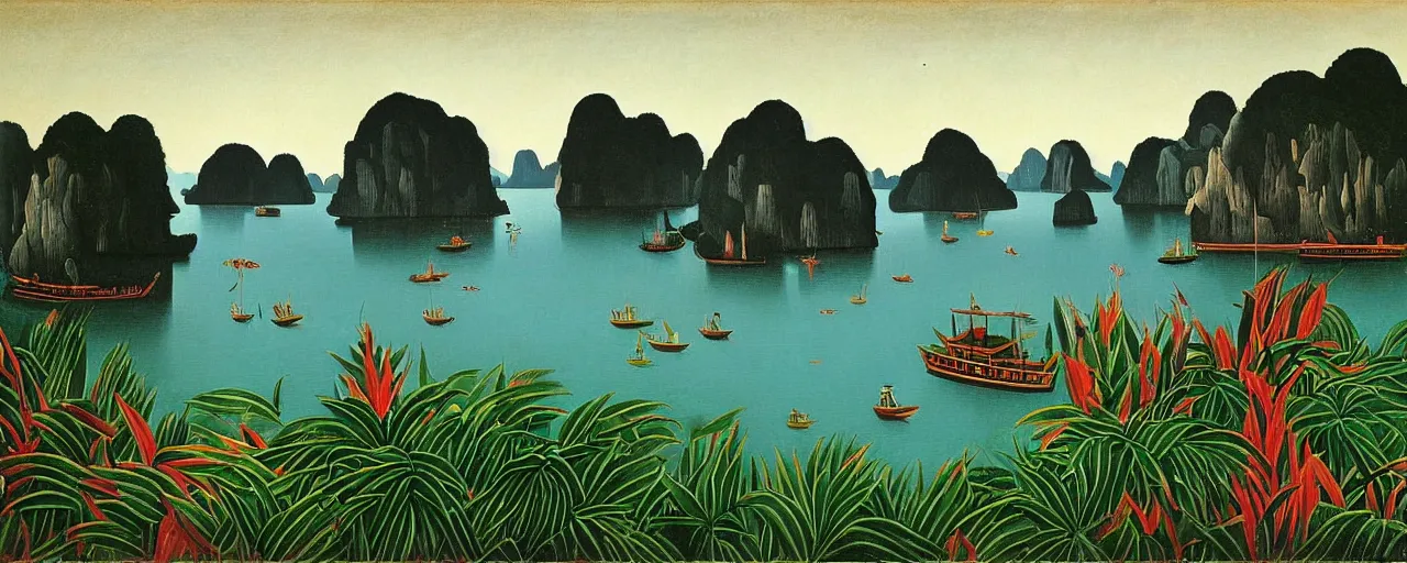 Image similar to Halong bay by Henri Rousseau