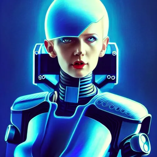 Image similar to full body shot, woman in futuristic combat costume with dark bobcut haircut with friendly blue eyes and slim features looking askance, cyberpunk bionics, retro - futurist style, intricate, elegant gleaming jewelry, angelic halo, highly detailed, digital painting, artstation, concept art, smooth, sharp focus, illustration, art by wlop, mars ravelo and greg rutkowski