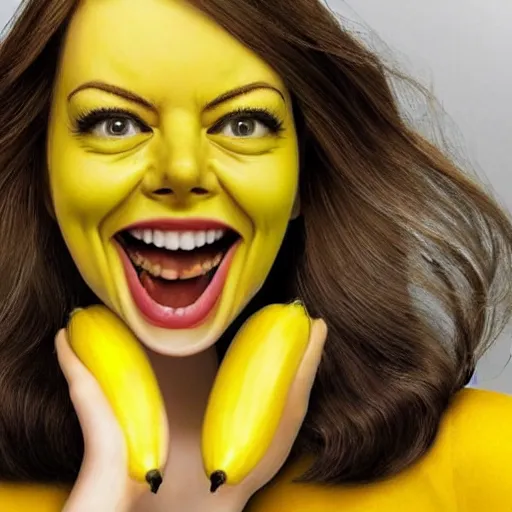 Image similar to a banana woman that has the face of emma stone on it, dalle 2 reference