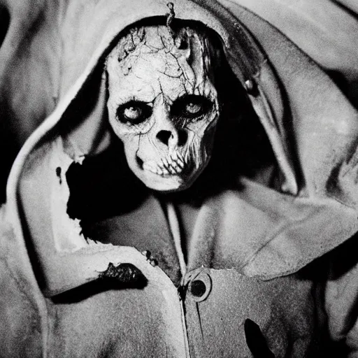 Image similar to real life sentient and composed irradiated undead with acute radiation sickness flaking, melting, rotting skin wearing 1950s clothes in a 1950s nuclear wasteland black and white award winning photo highly detailed, highly in focus, highly life-like, facial closeup taken on Arriflex 35 II, by stanley kubrick