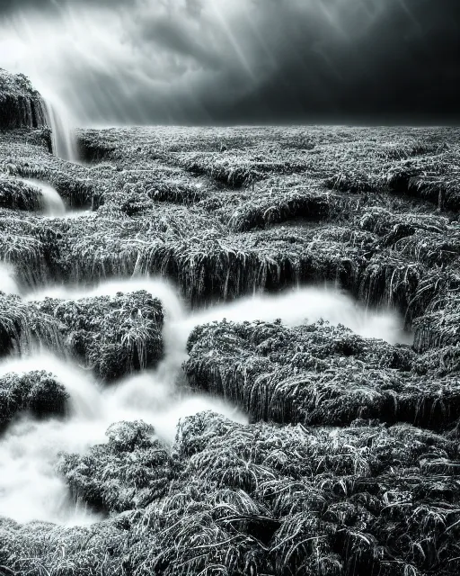 Image similar to mother nature cries out in agony. wide shot, detailed, sharp, 8 k, digital art.