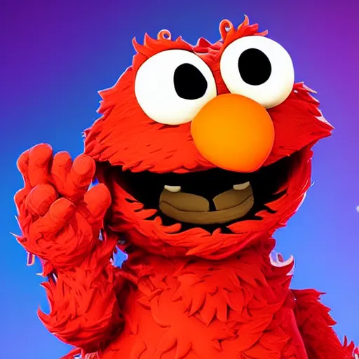 Prompt: elmo in fortnite, unreal engine