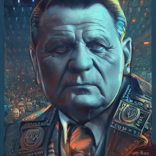 Prompt: a beautiful digital vintage artwork of marshal josip broz tito victory in world war 2 by artgerm, tooth wu, dan mumford, beeple, wlop, rossdraws, james jean, marc simonetti. intricate, epic lighting, cinematic composition, hyper realistic, 8 k resolution, unreal engine 5