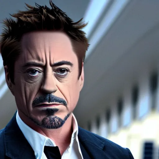 Image similar to Robert Downey Jr in inception movie, 8k ultra hd, hyper detailed