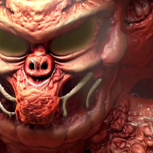 Prompt: A Doom Cacodemon hyper realistic uncanny valley