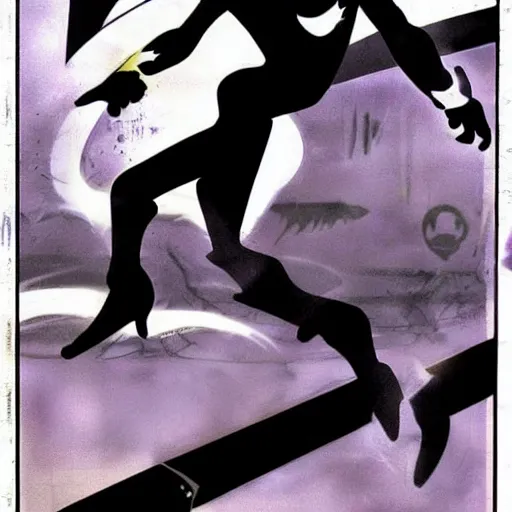 Image similar to danny phantom by frank miller, 8 0's airbrushed comic book art, in the style of frank miller, gritty dark graphic novel