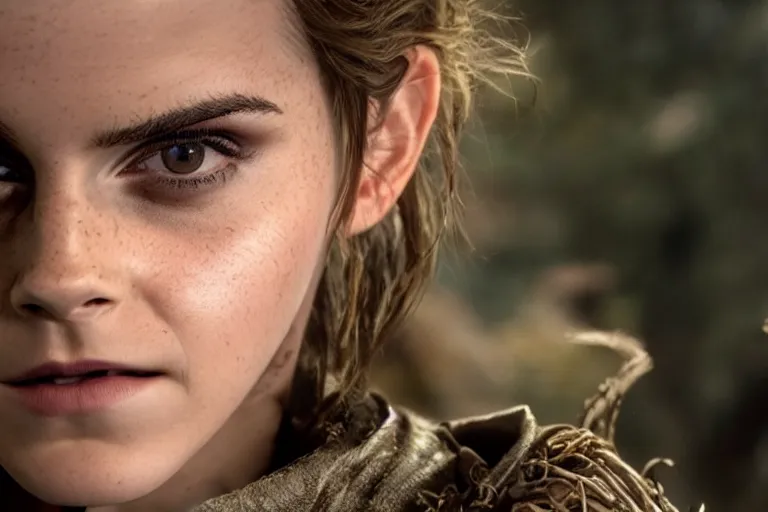 Prompt: emma watson plays a gelfling in the dark crystal : age of resistance, highly detailed, cinematic lighting, red weapon 8 k s 3 5, cooke anamorphic / i lenses