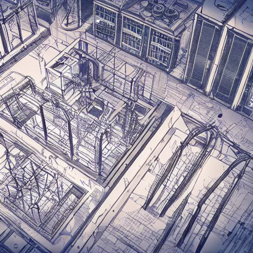 Image similar to tunnel blueprint of a city inspired steampunk coastal city, axonometric exploded view, high detail, 8k, photorealistic