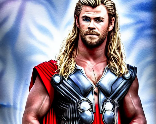 Image similar to chris hemsworth as a thor drag queen, digital art, amazing detail