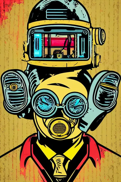 Image similar to fallout 7 6 retro futurist illustration art by butcher billy, sticker, colorful, illustration, highly detailed, simple, smooth and clean vector curves, no jagged lines, vector art, smooth andy warhol style