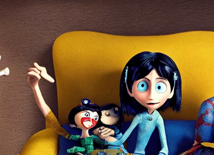 Image similar to a very high resolution image from a new movie. stop motion. coraline. directed by wes anderson