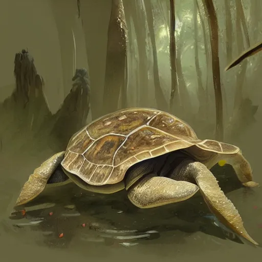 Image similar to macrochelys temminckii by greg rutkowski