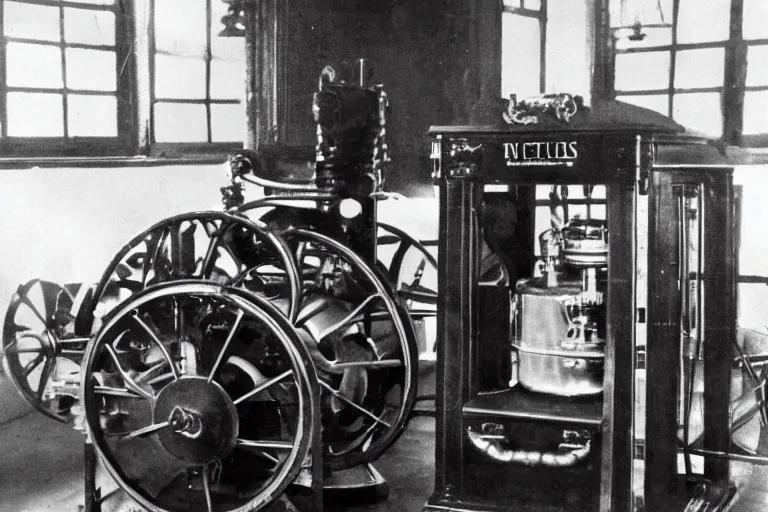 Prompt: a photograph of the first working time machine