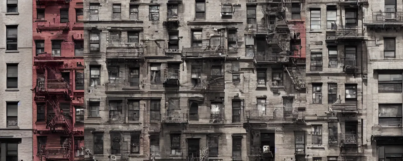 prompthunt: new york city block facade cut in half. texture. doors.  storefronts. street. art by greg rutkowski and william o'connor