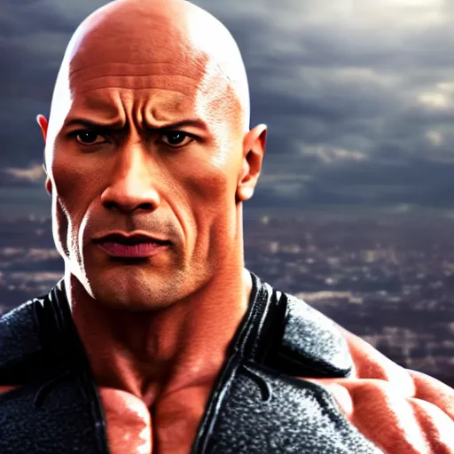 Image similar to dwayne the rock johnson as kenshiro in fist of the north star, 4 k