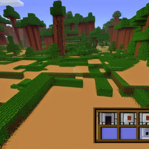 a screenshot of a minecraft desert village on fire, 7, Stable Diffusion