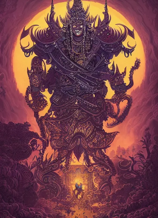 Image similar to a photorealistic dramatic hyperrealistic full frame render of a beautiful eerie comic style thai ramakien character rama by joe fenton, dan mumford, color poster art design, beautiful dynamic dramatic dark moody lighting, shadows, cinematic atmosphere, octane render, 8 k