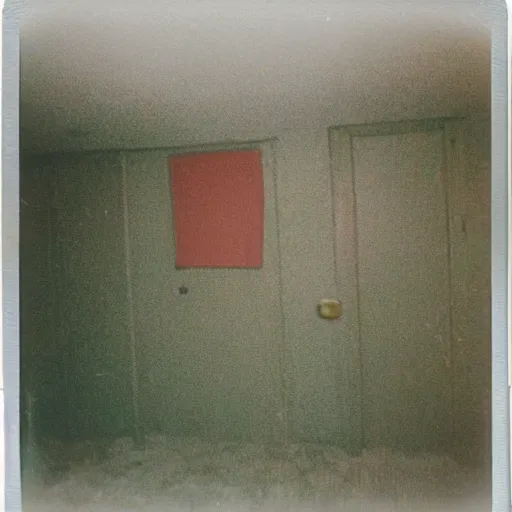 Image similar to polaroid coloured photo of a poltergeist paranormal activities with mirage
