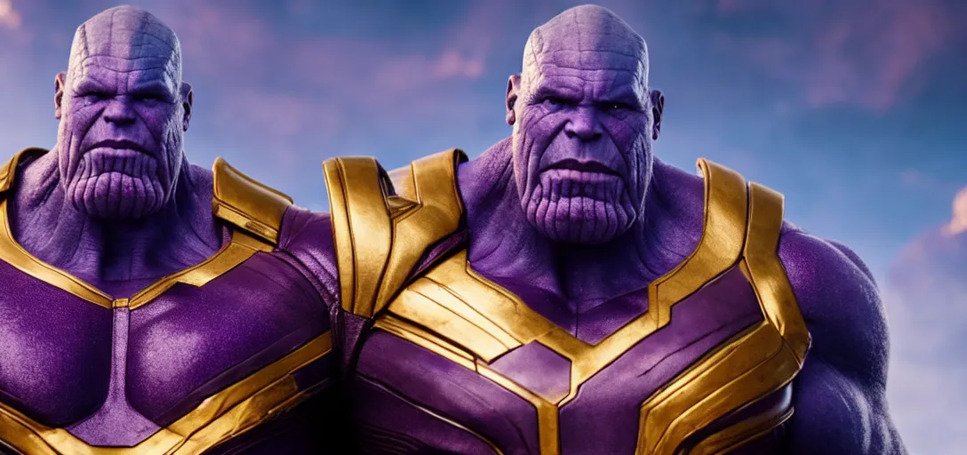 Image similar to a very high resolution image from a new movie. thanos, photorealistic, photography, directed by wes anderson