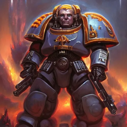 Image similar to Space Marine, closeup character art by Neil Roberts and Marc Lee and Vladimir Krisetskiy and Donato Giancola and Craig Mullins digital art, trending on artstation