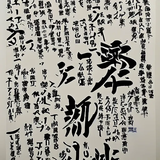 Image similar to calligraphy poster by inio asano,