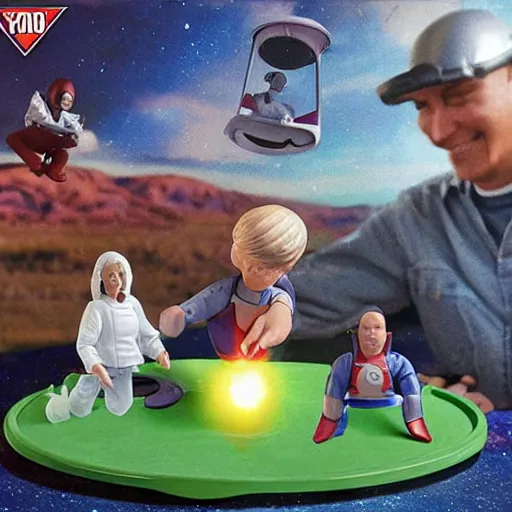 Prompt: ufo abduction playset action figure 9 0's, realistic, high detail,