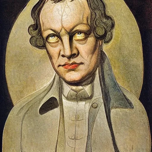 Image similar to thankful man, portrait by William Blake