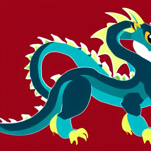 Image similar to vector art of welsh dragon and panda mixed, intercrossed, chimera, adobe illustrator