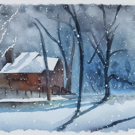 Image similar to winter watercolor illustration style