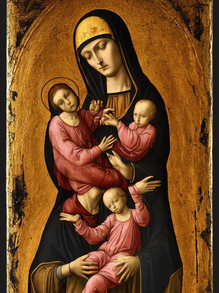 Prompt: madonna of ukraine da vinci style