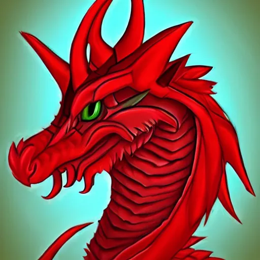 Image similar to an anthropomorphic red dragon, profile picture commission on furaffinity, deviant art, digital art