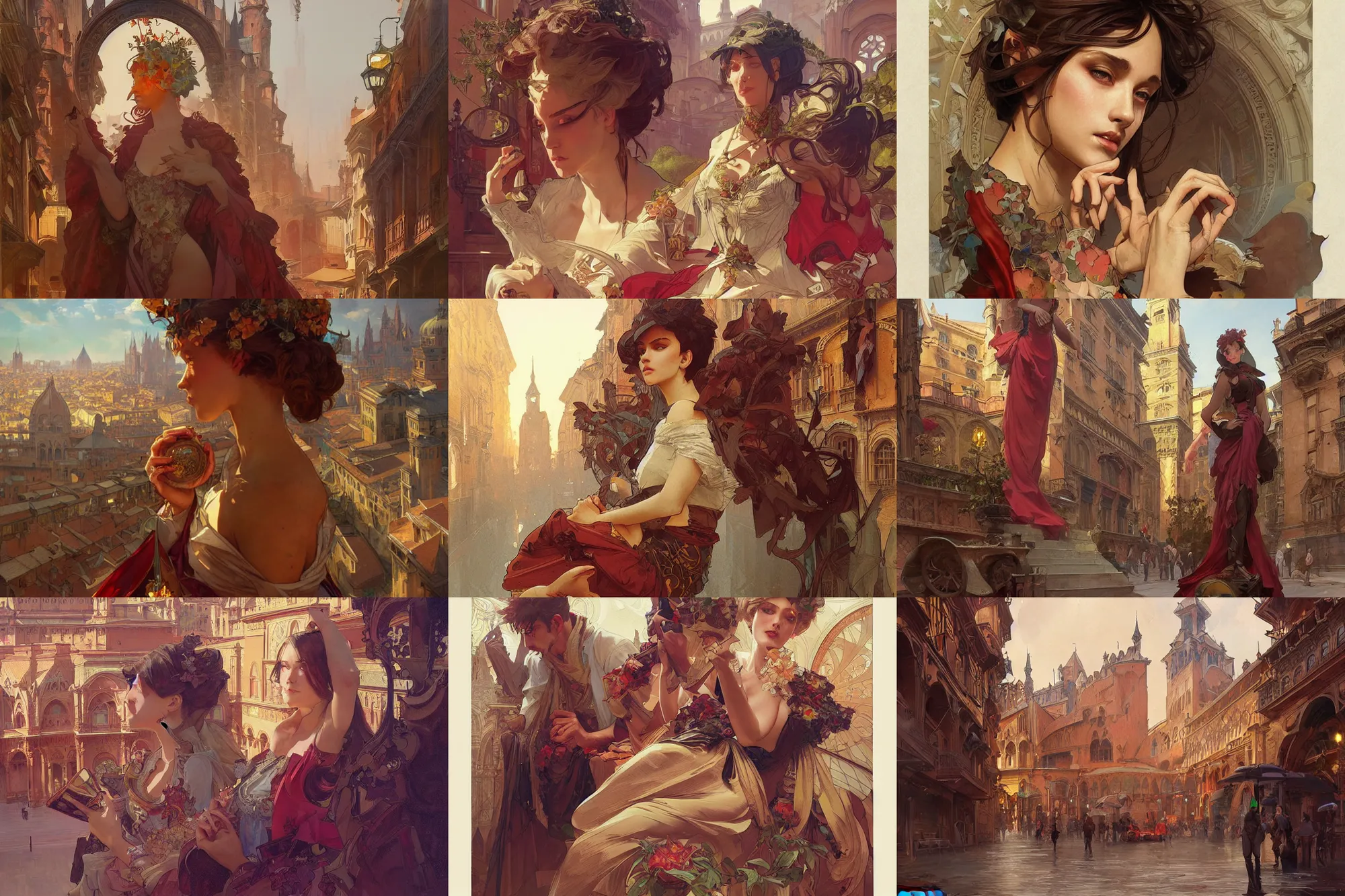 Prompt: Bologna, highly detailed, digital painting, artstation, concept art, sharp focus, illustration, art by artgerm and greg rutkowski and alphonse mucha