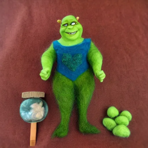 Image similar to shrek needle felted + needle felting art