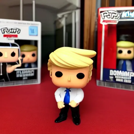 Prompt: Donald Trump as a Funko Pop figurine